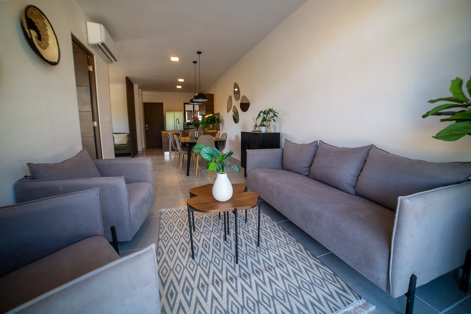 Sala del departamento entregado